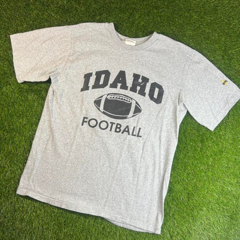 Vintage Idaho Football T Shirt Gray USA Made College Sports Tee Large